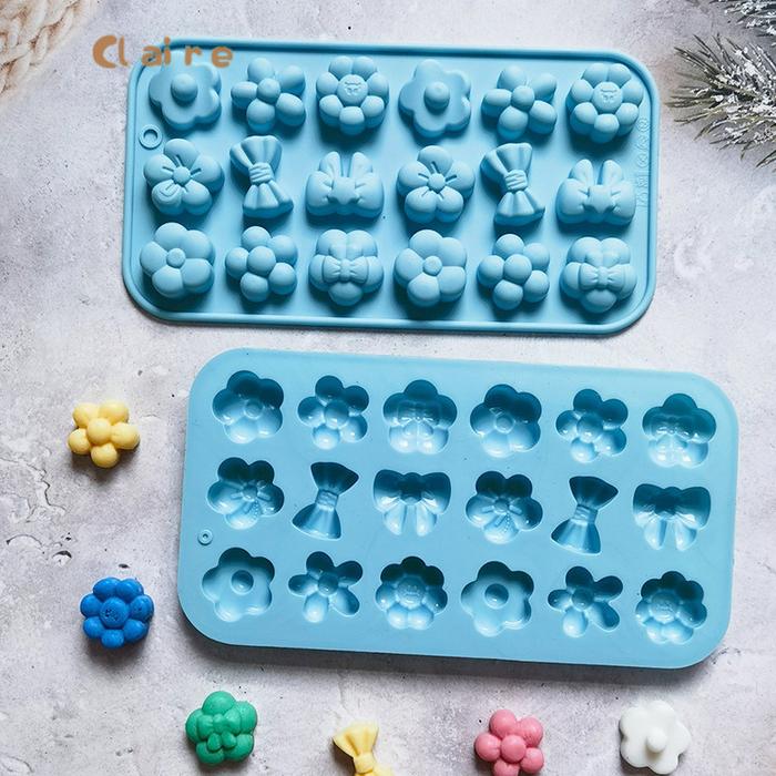 DIY Cetakan Silikon Puding Kue / Silikon 18 buah Cokelat Cake Coklat Jelly Fondant Sabun Es Motif Bu