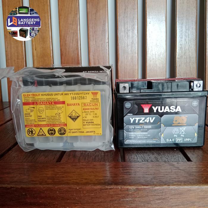 Aki Original Motor Yamaha Matic Yuasa Ytz4V / Ytz5S Aki Kering Berkualitas