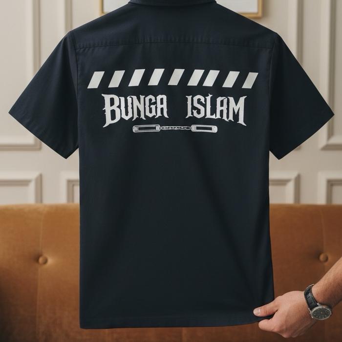 Baju kemeja BUNGA ISLAM simple premium, HEM bunga Islam premium