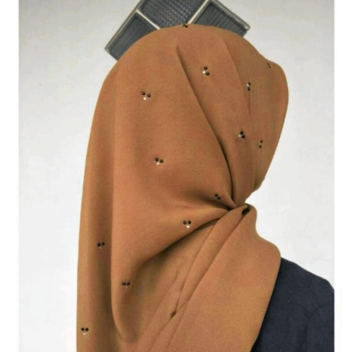 terlaris hijab segi empat swaroski / segi empat payet tabur mutiara full belakang