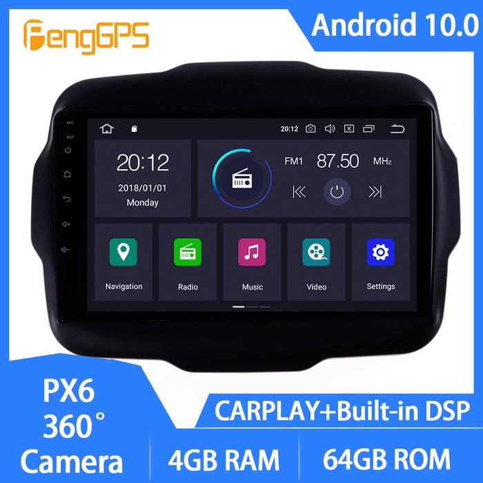 Android 10 Car DVD Player for Jeep Renegade 2014-2018 Touchscreen