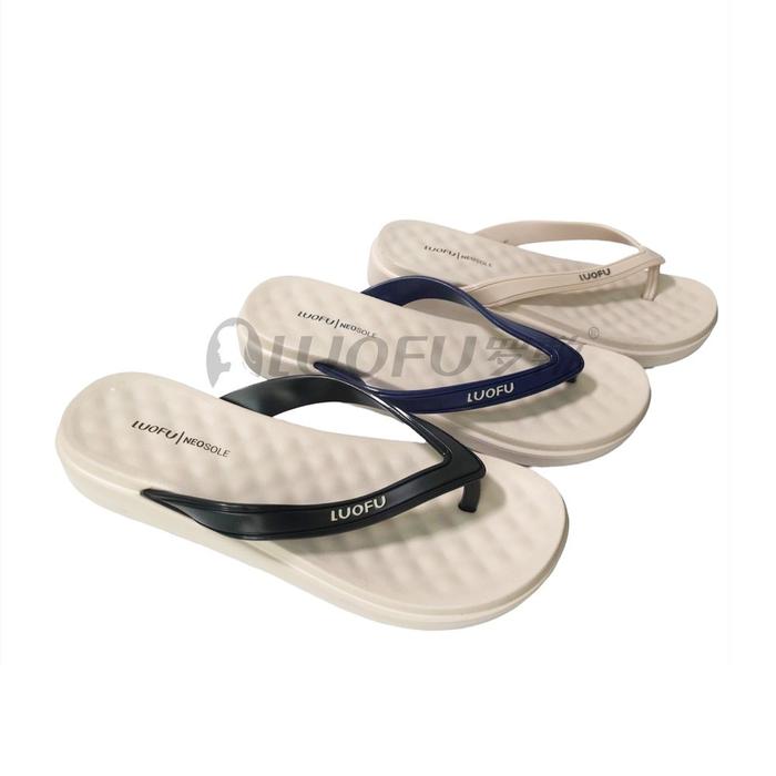 LUOFU Sendal Jepit Jelly Karet Eva Luofu Neosole Wanita E7195-BW [G04]