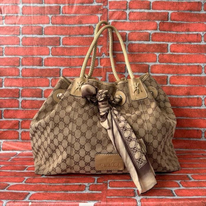 TAS TOTE GUCCONG WANITA SECOND BRANDED KANVAS / TAS TOTE HOBO WANITA GUCCONG ITALY SECOND
