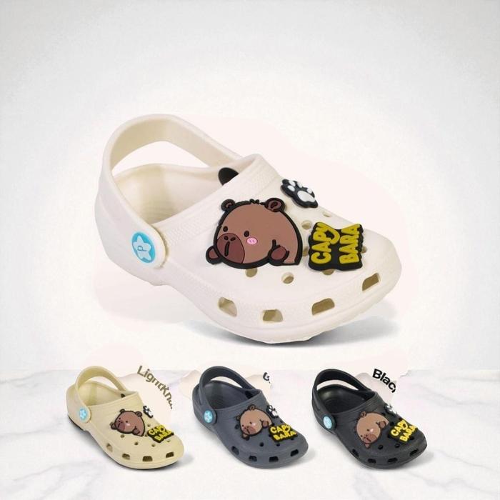 The NY-Sandal Sepatu Anak Laki-laki Clog Capy Bara Sendal Karet Balita 2-4 tahun Tali Belakang Porto