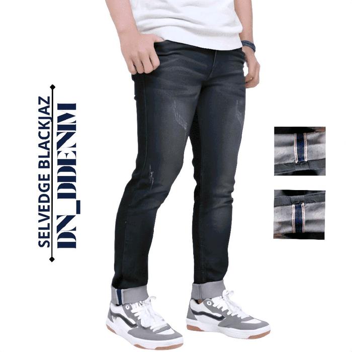 DNDENIM Selvedge Grover Evolution - Celana Jeans Panjang Pria Blackjaz Denim Washed Slimfit Bahan Me
