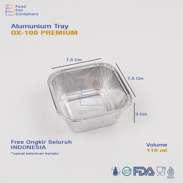 ALUMUNIUM FOIL CUP OX 100 PREMIUM puding buah macaroni schotel lasagna