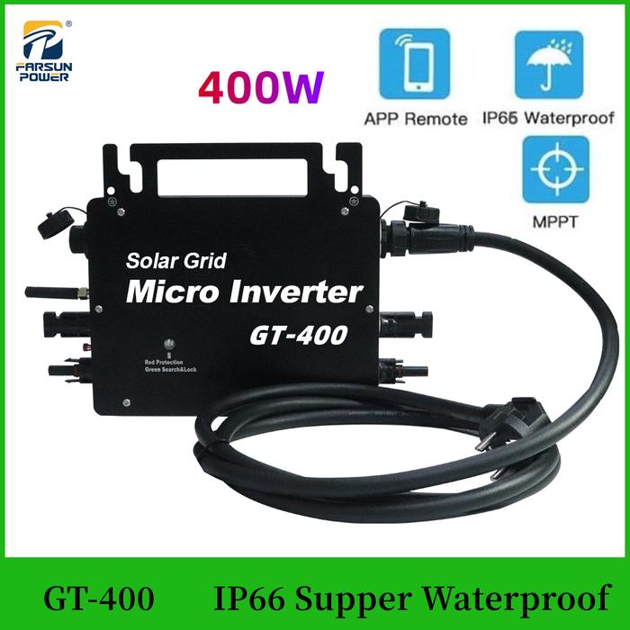 MPPT 400W WiFi On Grid Tie Micro Solar Inverter IP66 DC18-50v To AC
