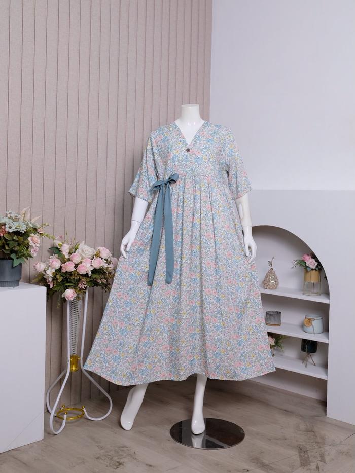 Zoraya Ayla Long Dress Daster Andin Rayon Premium Remaja Bumil Busui Terbaru Baju Tidur Wanita Kekin
