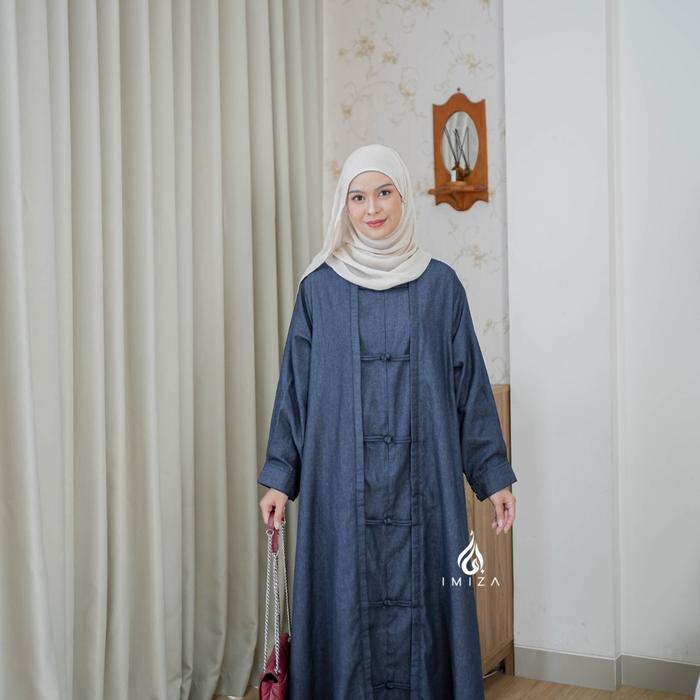 IMIZA - Yulan Denim Cheongsam Abaya ( Denim Luxe )