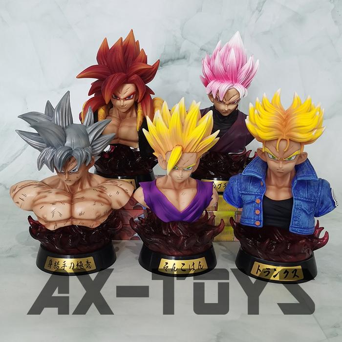 18cm Dragon Ball Goku Mw Gohan Gogeta Trunks Bust Glow Model Anime