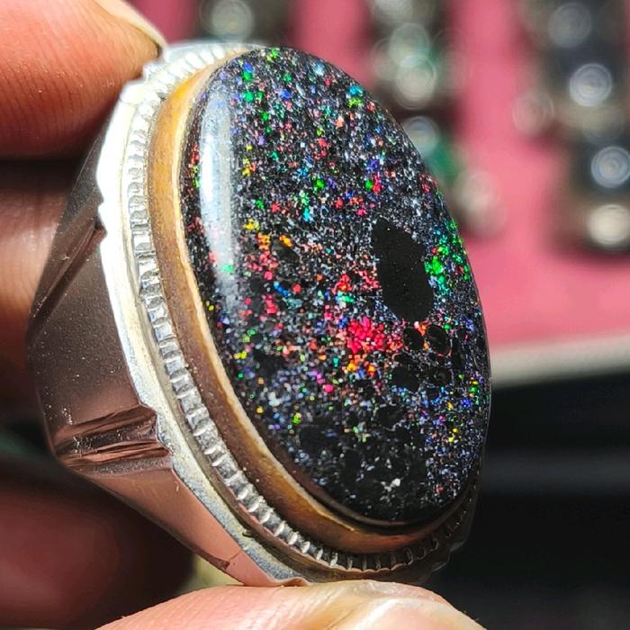 Andamoka opal model flat  jaminan natural 100%