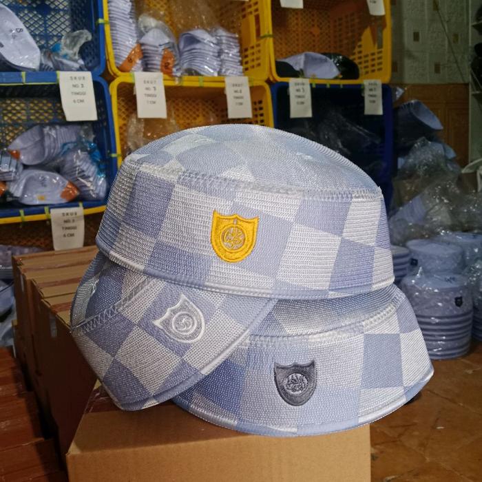 peci kopyah malaysia motif a5 kain catur sutra 6 cm ori produk abdul hamid SKU 23
