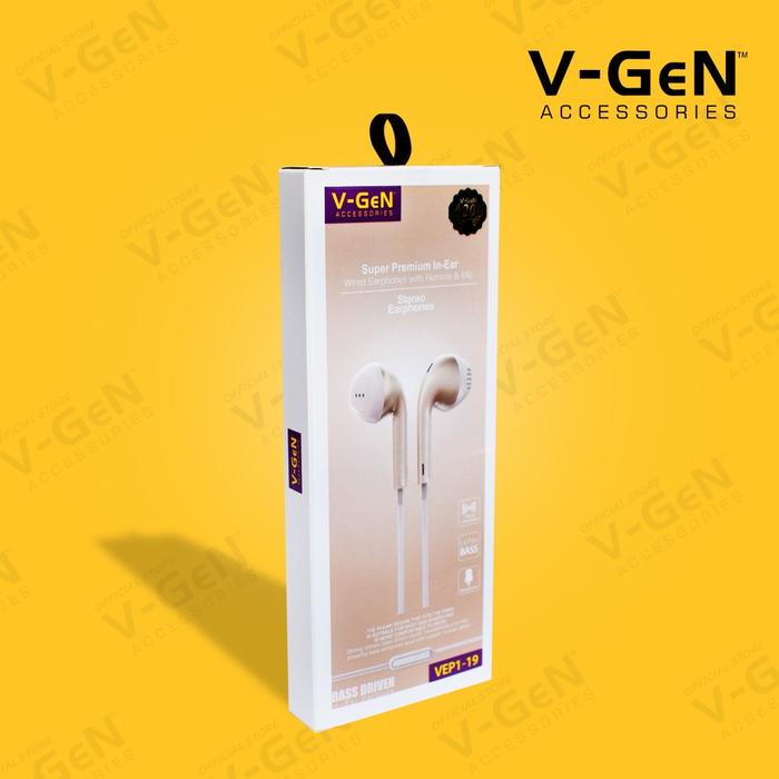 Headset Murah V-GeN VEP1-19 Wired Handsfree Earphone Headset Stereo Sound original VGEN