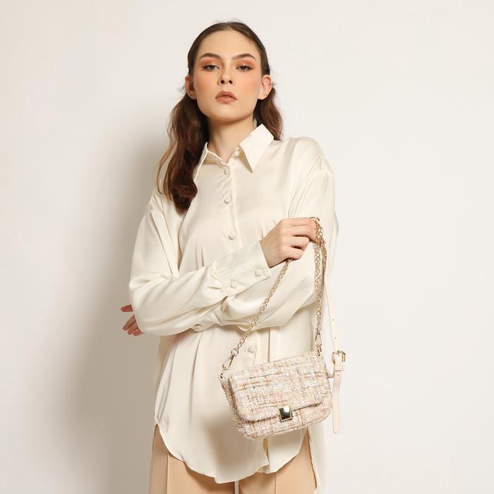 Honyan Tas Selempang Wanita Wicha Sling Bag Kulit Rajut Kekinian Tas Fashion Wanita Trendy Import