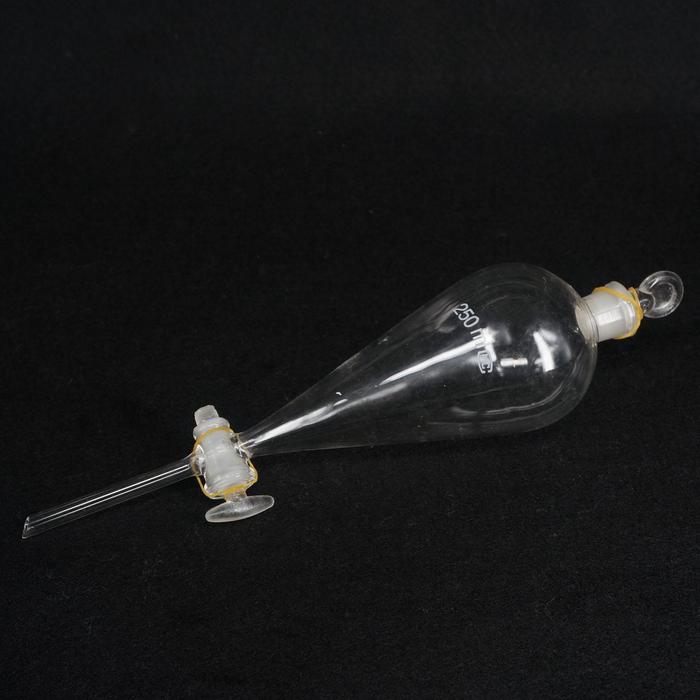 250ML Standard Stopper Glass Pear Shaped Separatory Funnel with Glass