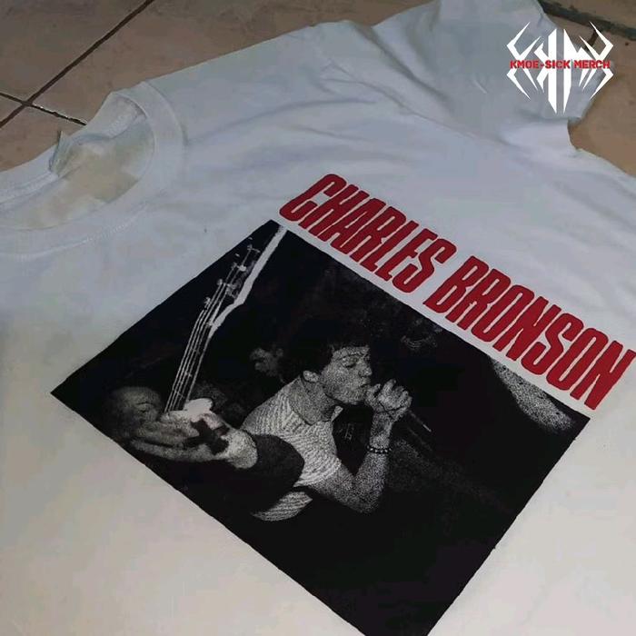 kaos the Charles Bronson | white 100% cotton | sablon plastisol ink