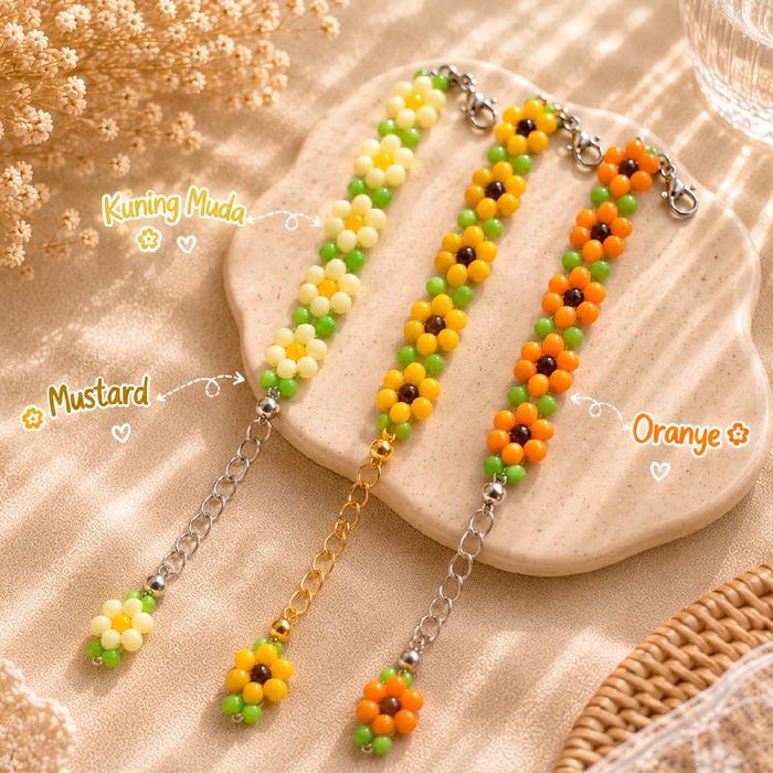 Gelang Bunga Matahari/sunflower Beads korean Style