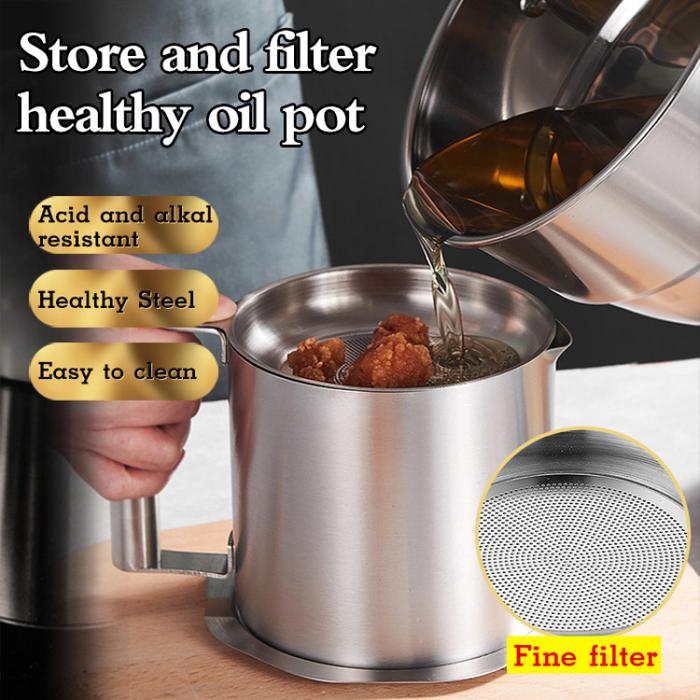 oil filter pot 304 Stainless steel kitchen oil filter pot oil leak