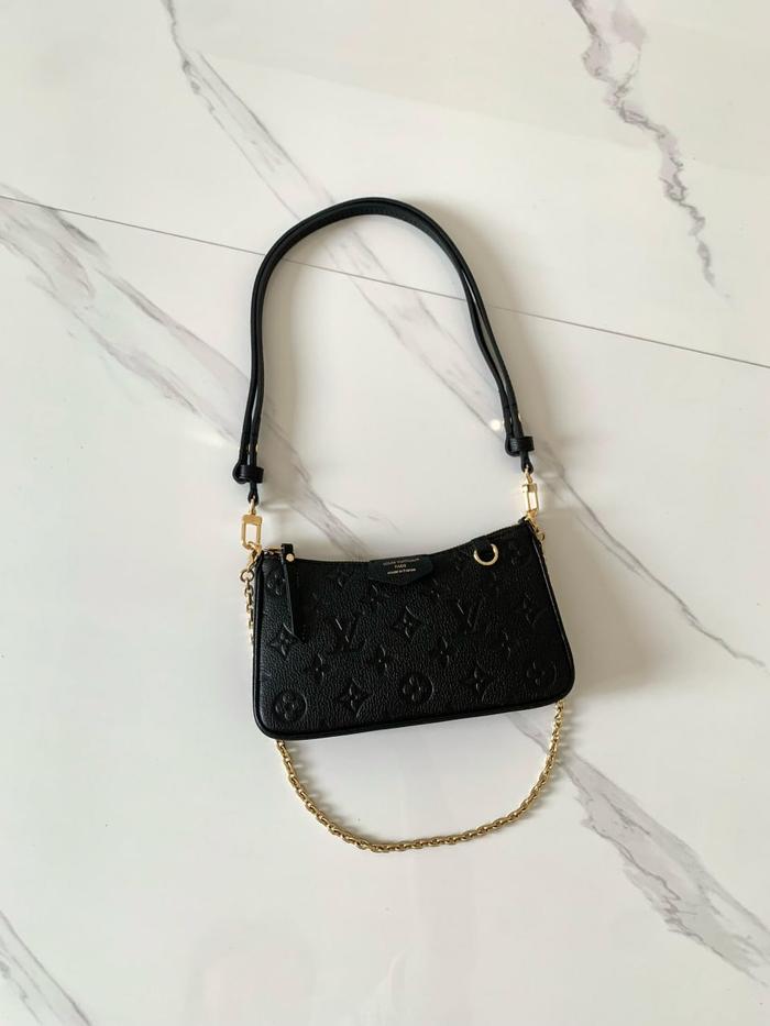 LV Easy Pouch on Strap Bag Empreinte Full Leather in Black