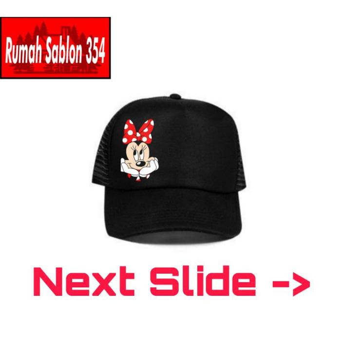 Snapback Topi Trucker Disney Mickey Mouse Minnie Mouse pria wanita dewasa baseball caps jaring hitam