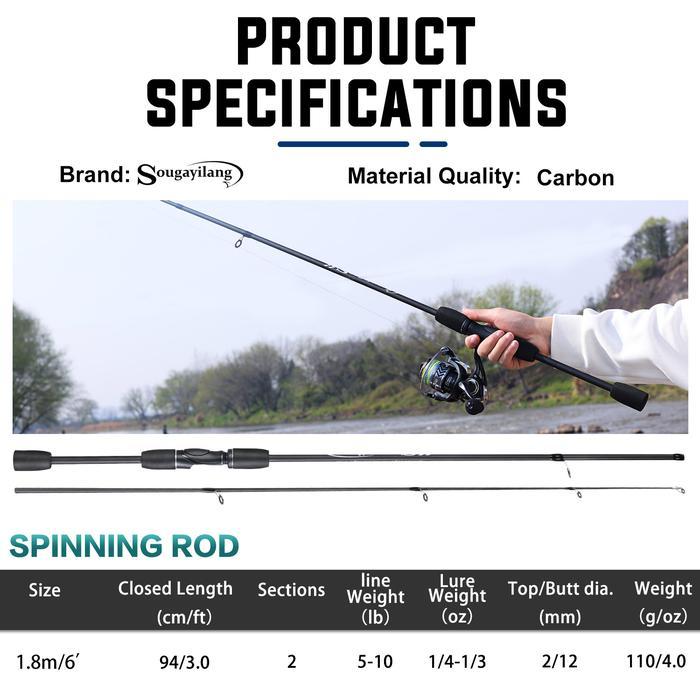 new - set pancing 1.8m carbon fiber joran reel pancing metal spool 5.2:1 1000-4000 set max darg 10kg