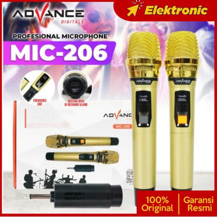 Advance Mic Wireless MIC 206 MIC206 microphonegold PROMO DISKON