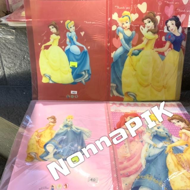 Tempat Buku Map File kertas A4 Disney Princess atau Pokemon Go