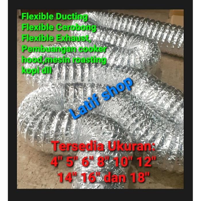 Flexible ducting 4" /pipa exhaust aluminium /flexibel cerobong /pipa pembuangan asa cooker hood