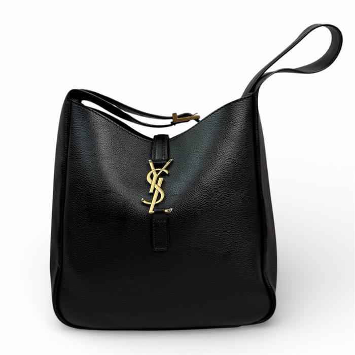 YSL BAG, PRELOVED SAINT LAURENT LE 5 A 7 SMALL LEATHER HOBO BAG BLACK