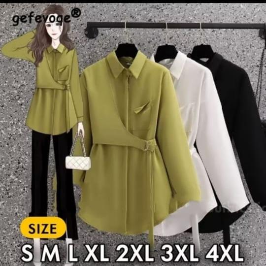 Gyuto Blouse Atasan Wanita Jumbo Kemeja Kerja BIg  Korean Style