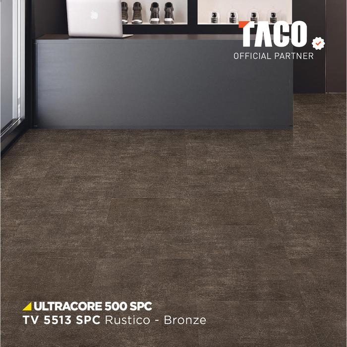 TACO Lantai SPC 5mm Klik Motif Batu Per 1 Box (Isi 12 Lembar / 2,16 m²) - TV 5513 Rustico Bronze