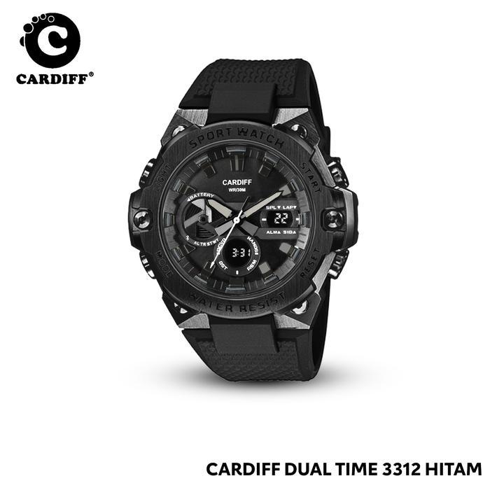 Cardiff Dt  3312 Jam Tangan Pria Dual Time Water Resist Watch