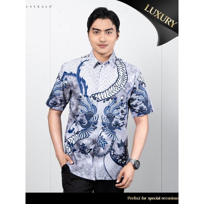 Laskala Batik Premium Lokananta Kemeja Batik Pria Slimfit Lengan Pendek