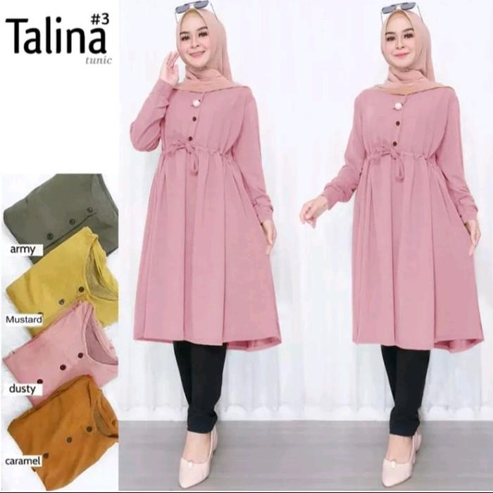 talina tunik wanita terbaru bahan rayon twil tunik wanita terlaris