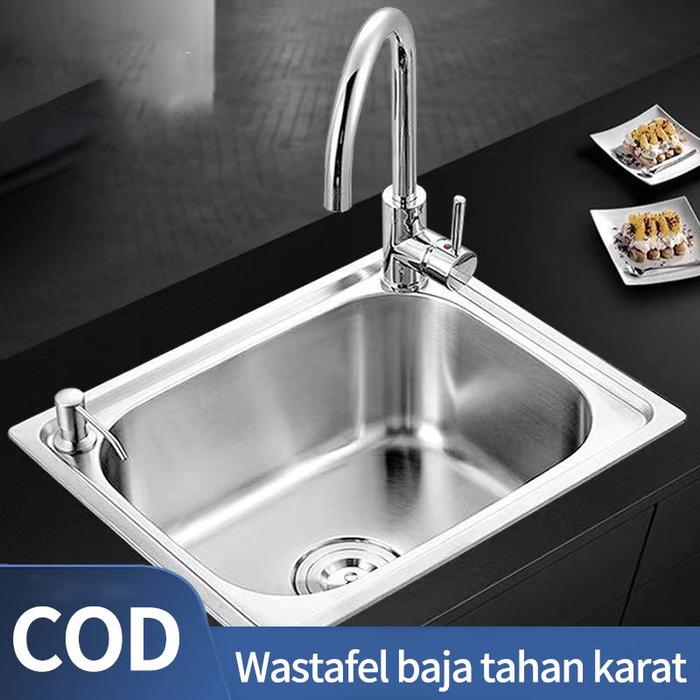 Bak Cuci Piring Stainless Peark 50*40/75*40cm Wastafel Cuci Piring Stainless/ Sink/ Kitchen Set/ Was