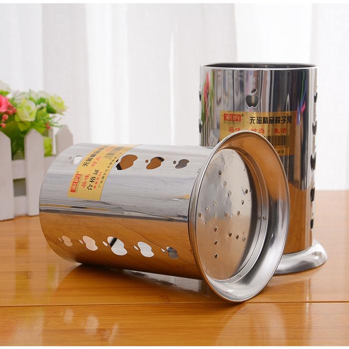 Kandang Sumpit Sendok Garpu Kandang Sumpit Simple Saring Air Tempat Sumpit Stainless Steel Alat Dapu