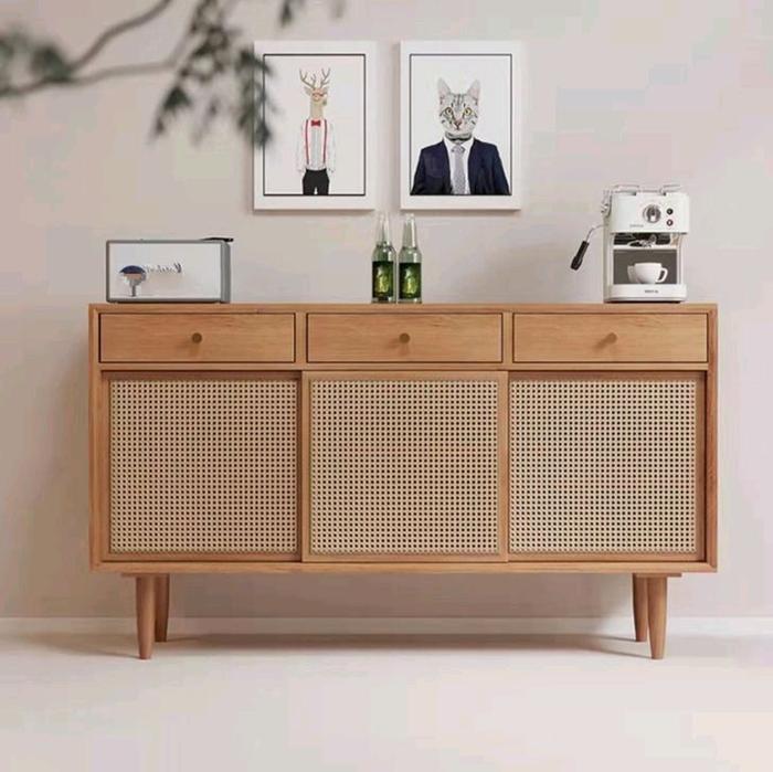 Meja TV Rotan Retro Modern Jati Jepara dengan Desain Elegan dan Fungsional