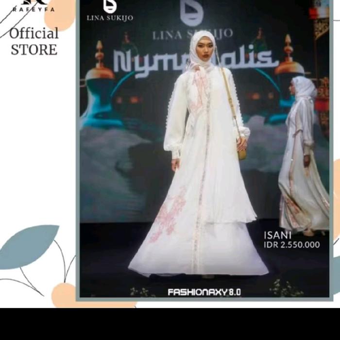 Lina Sukijo isani White set Scraft Dress Wanita