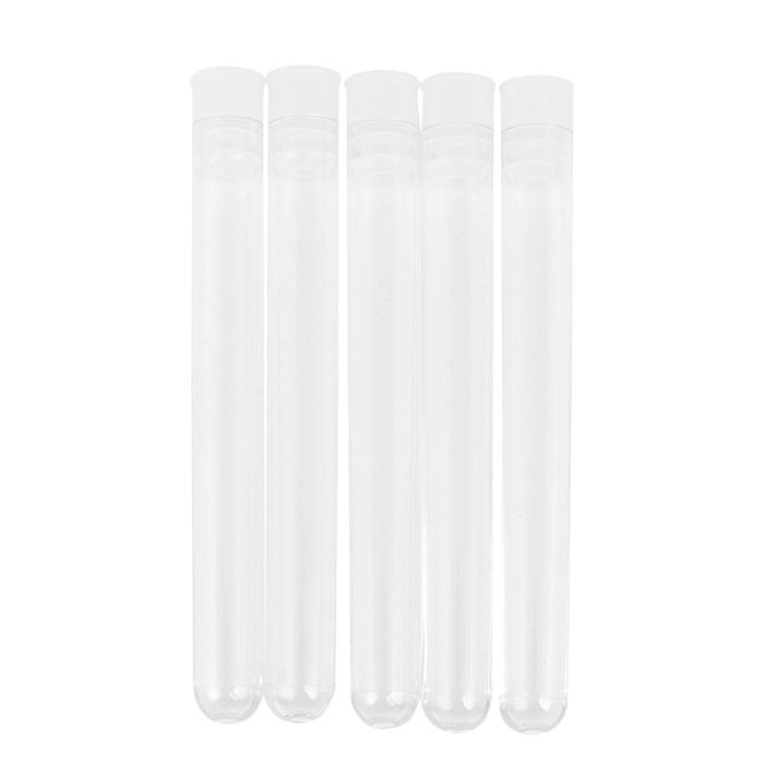 Terlaris, 200Pcs Clear Plastic Test Tube With Cap 12X100mm U-Shaped