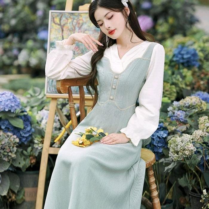 Missmoka Fiona Long Dress Gaya Vintage Klasik Eropa Dress Hijab