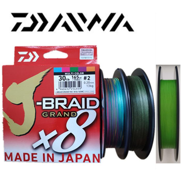 Original DAIWA J-BRAID GRAND X8 Braided Fishing Line 150M 300M 8