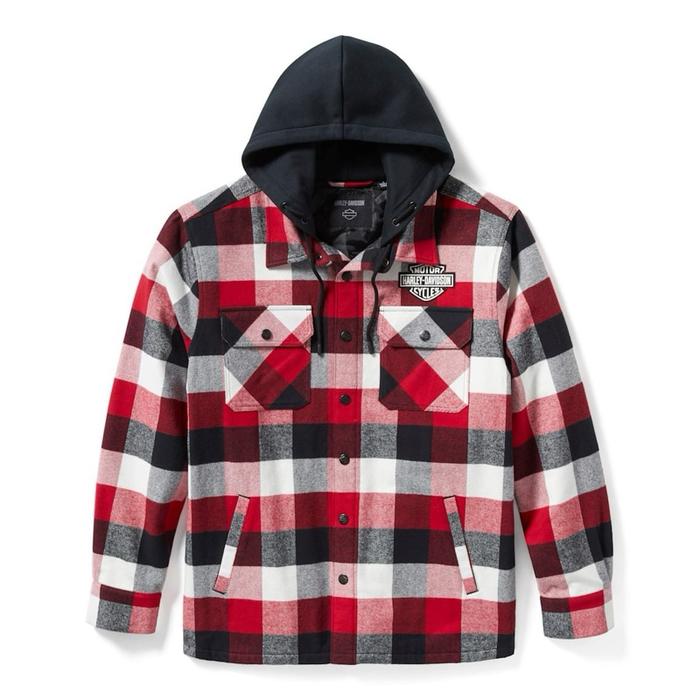Jaket Kemeja Berkerudung Traveler Kotak-kotak  Chili Pepper & Harley Black Harley-Davidson Genuine U