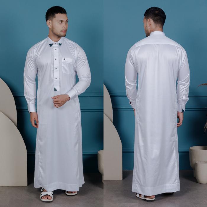 Gamis Saudi Pria Manset Al Zahra Dewasa Az-1838 Putih