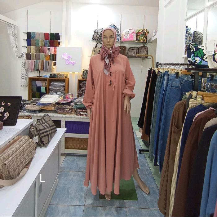 Gamis Darby Pink Polos Wanita Dewasa