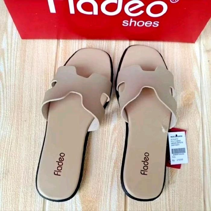 Fladeo Promo Sandal Fladeo Wanita Ori Empuk Nyaman Sendal Cewek Fullblack Fladeo Shoes