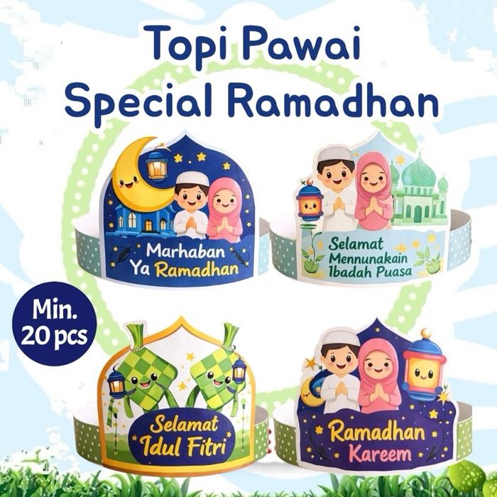 Topi Pawai Ramadhan Maulid Nabi Isra Mi'raj dll Special Ramadhan Selamat Idul Fitri Ramadhan Kareem 
