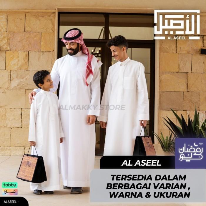 Al Aseel Premium Katun Dewasa Kerah Kemeja Manset - Jubah Gamis Arab
