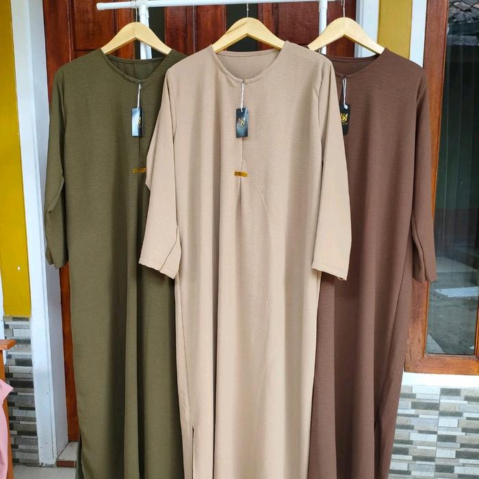 (TER MURAH PAKET USAHA 3PCS) GAMIS ABAYA TERBARU D TIKTOK Crinkle Airflow  Tangan Tangan Pakaian Wan
