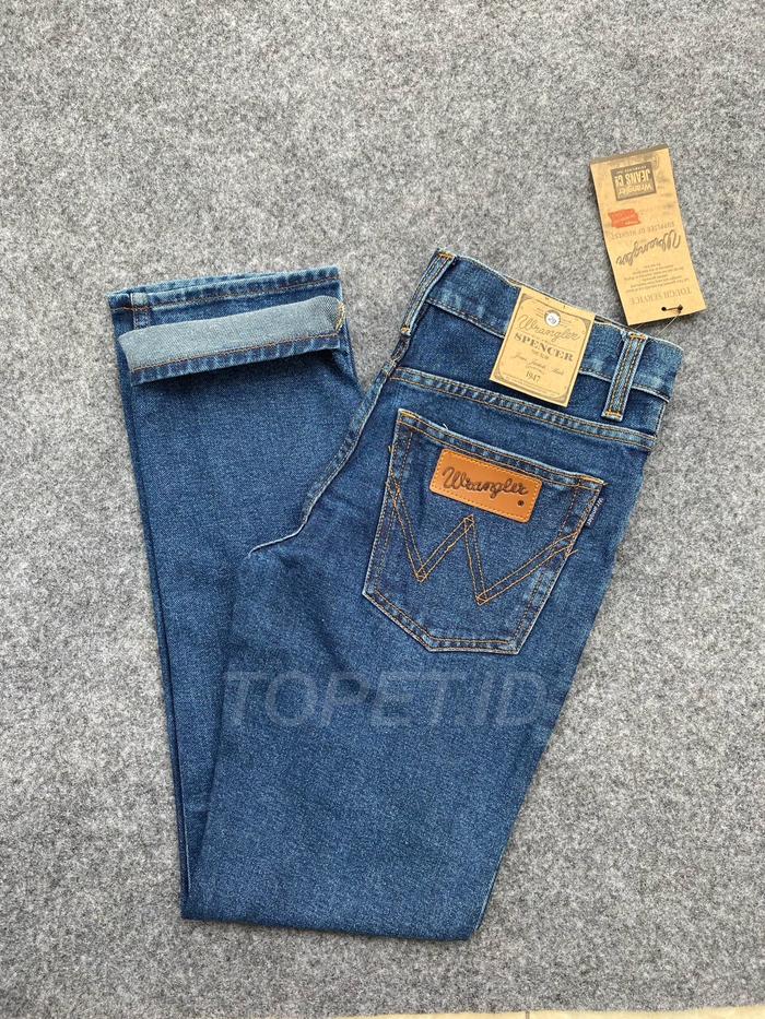 CELANA JEANS PANJANG PRIA WRANGLER STANDAR REGULER FIT BIRU DENIM TEBAL PREMIUM SIZE 28 SAMPAI 38 OR