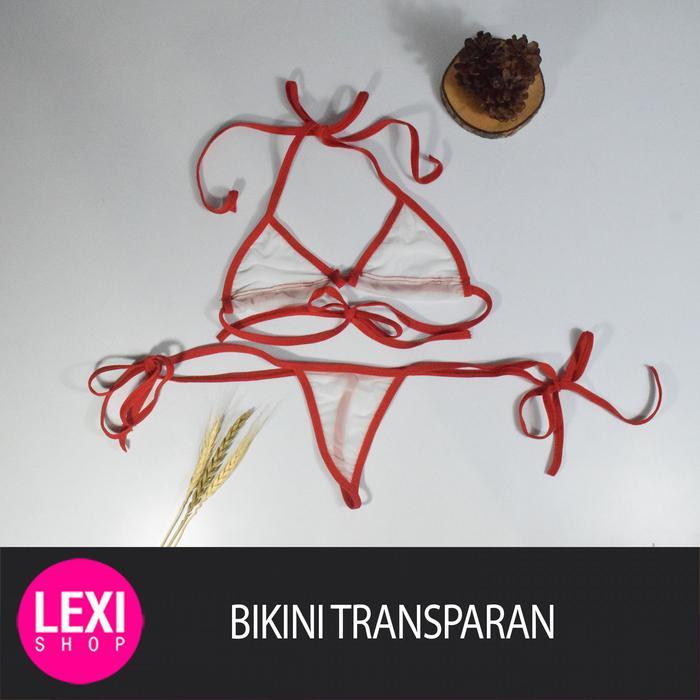 Ready Siap Kirim!! Bikini Transparan Lingerie Transparan Micro Bikini Thong Bra Set